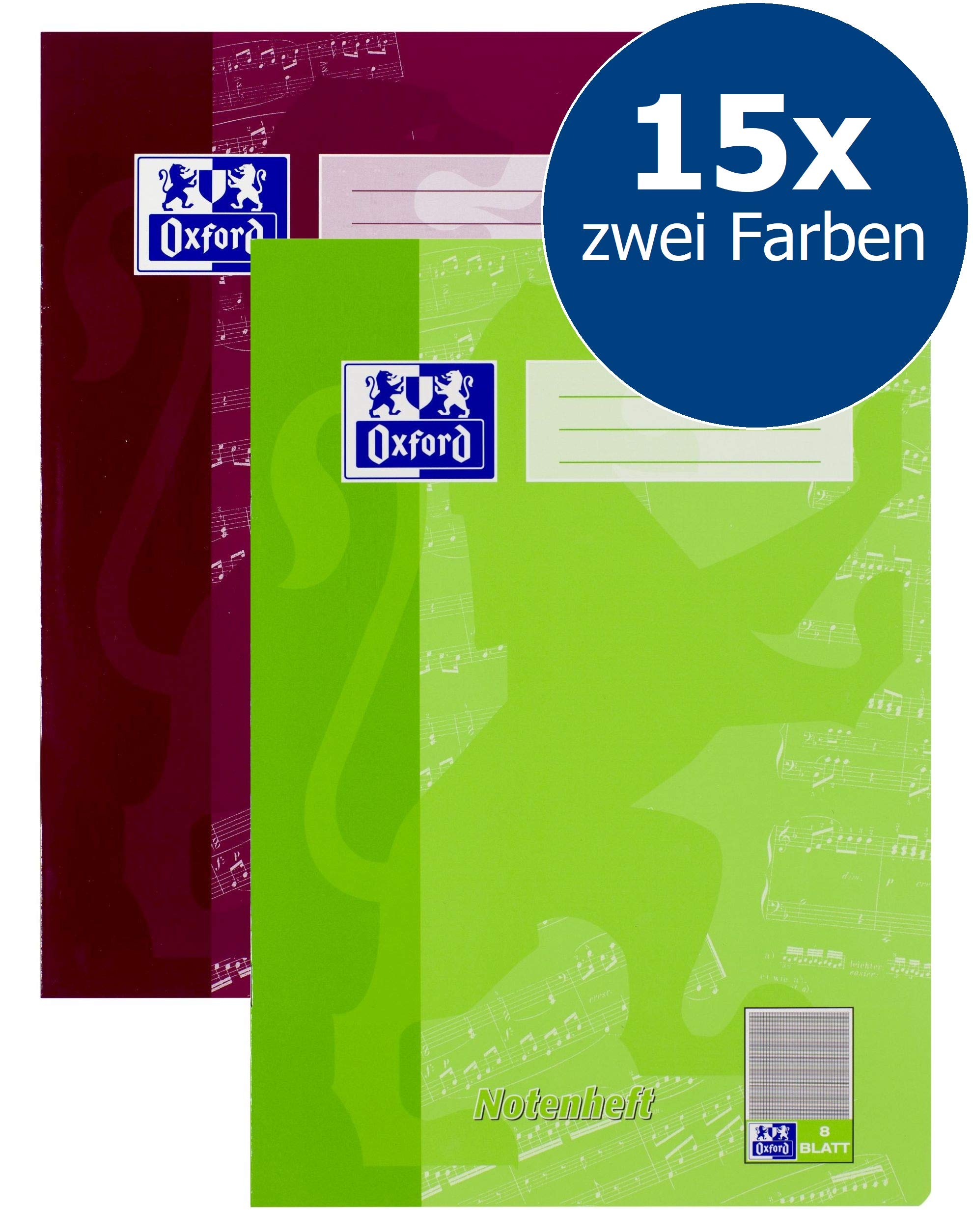 oxford-notenheft-a4-lineatur-14-8-blatt-15er-pack-gr-n-violett image 2