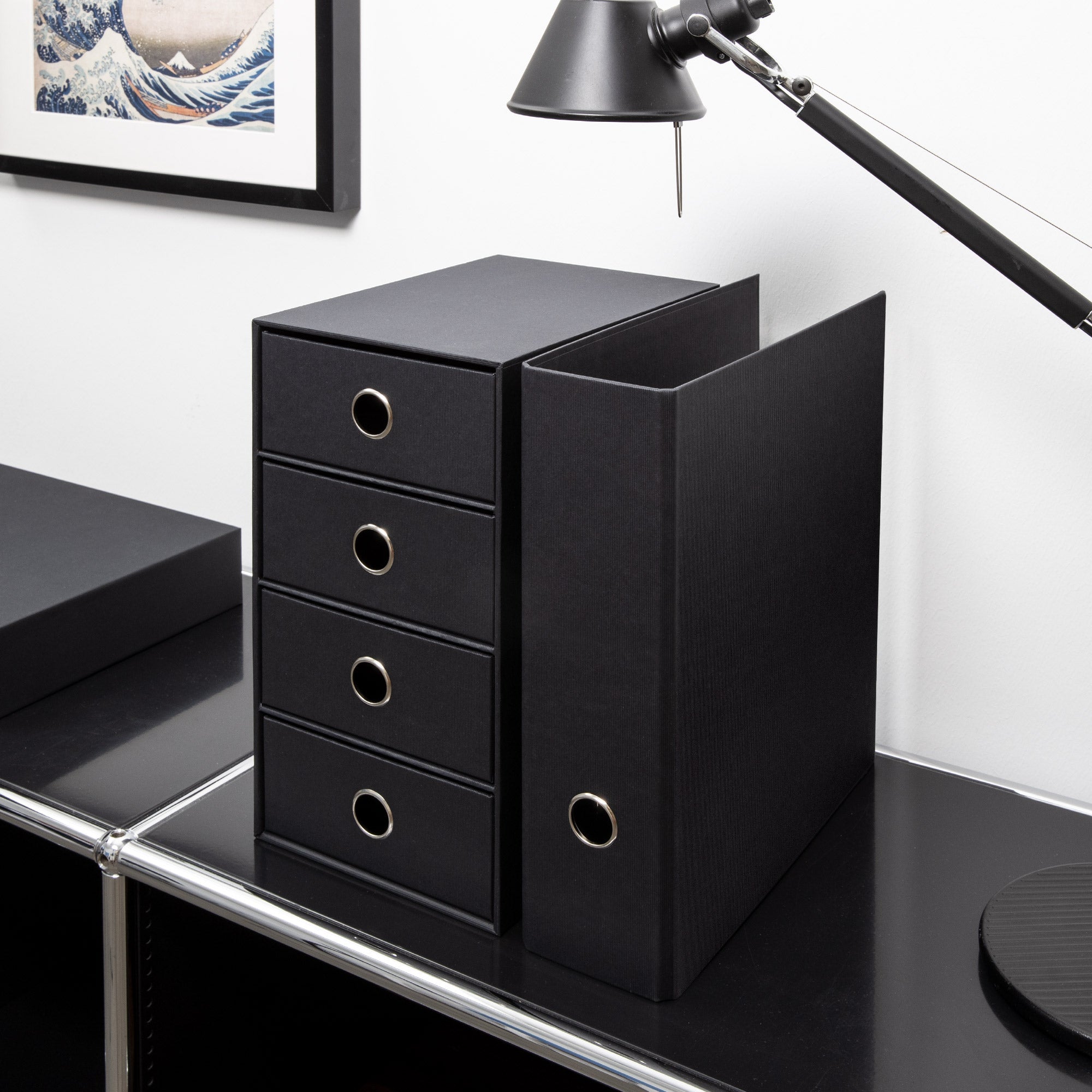 r-ssler-s-o-h-o-schubladenbox-a5-din-lang-4-f-cher-schwarz image 8