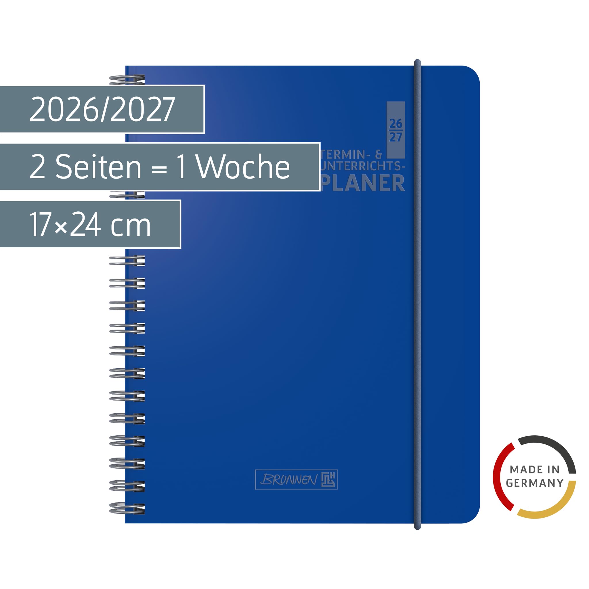 brunnen-termin-unterrichtsplaner-2026-2027-a5-kunststoff-blau-2-seiten-1-woche-2 image 2