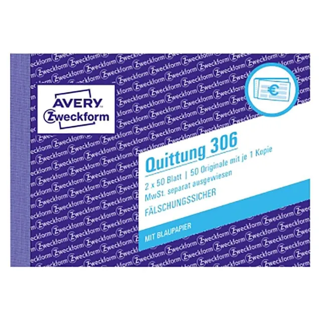 avery-zweckform-306-quittungsblock-a6-quer-2x50-blatt-mit-durchschlag image 1