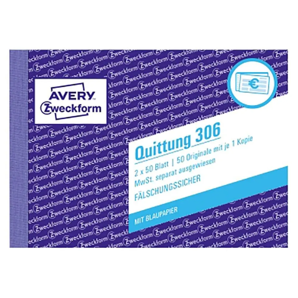 avery-zweckform-306-quittungsblock-a6-quer-2x50-blatt-mit-durchschlag image 1