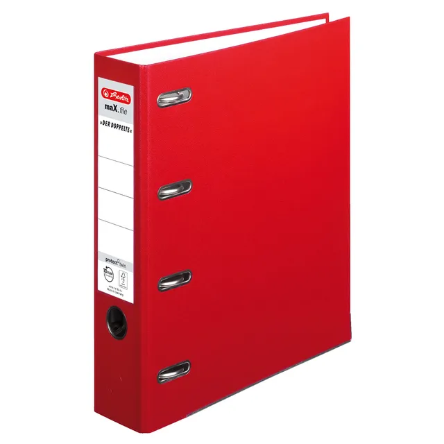 herlitz-doppelordner-max-file-protect-a4-7-cm-r-cken-rot-10-st-ck image 1