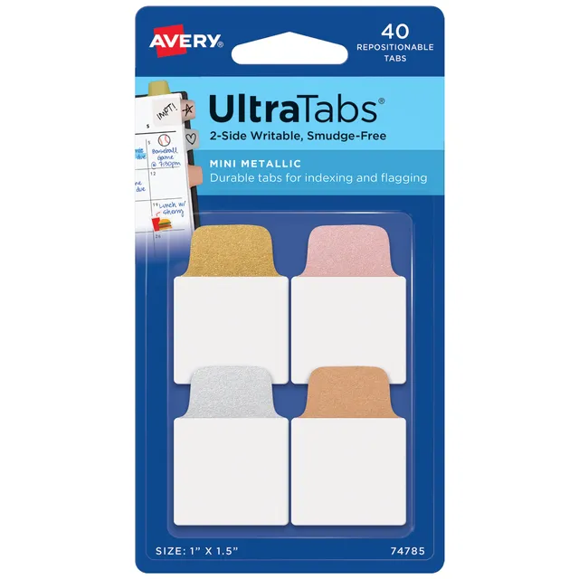 avery-zweckform-74785-haftstreifen-ultratabs-25-4x38-1-mm-40-st-ck-transparent-m image 1