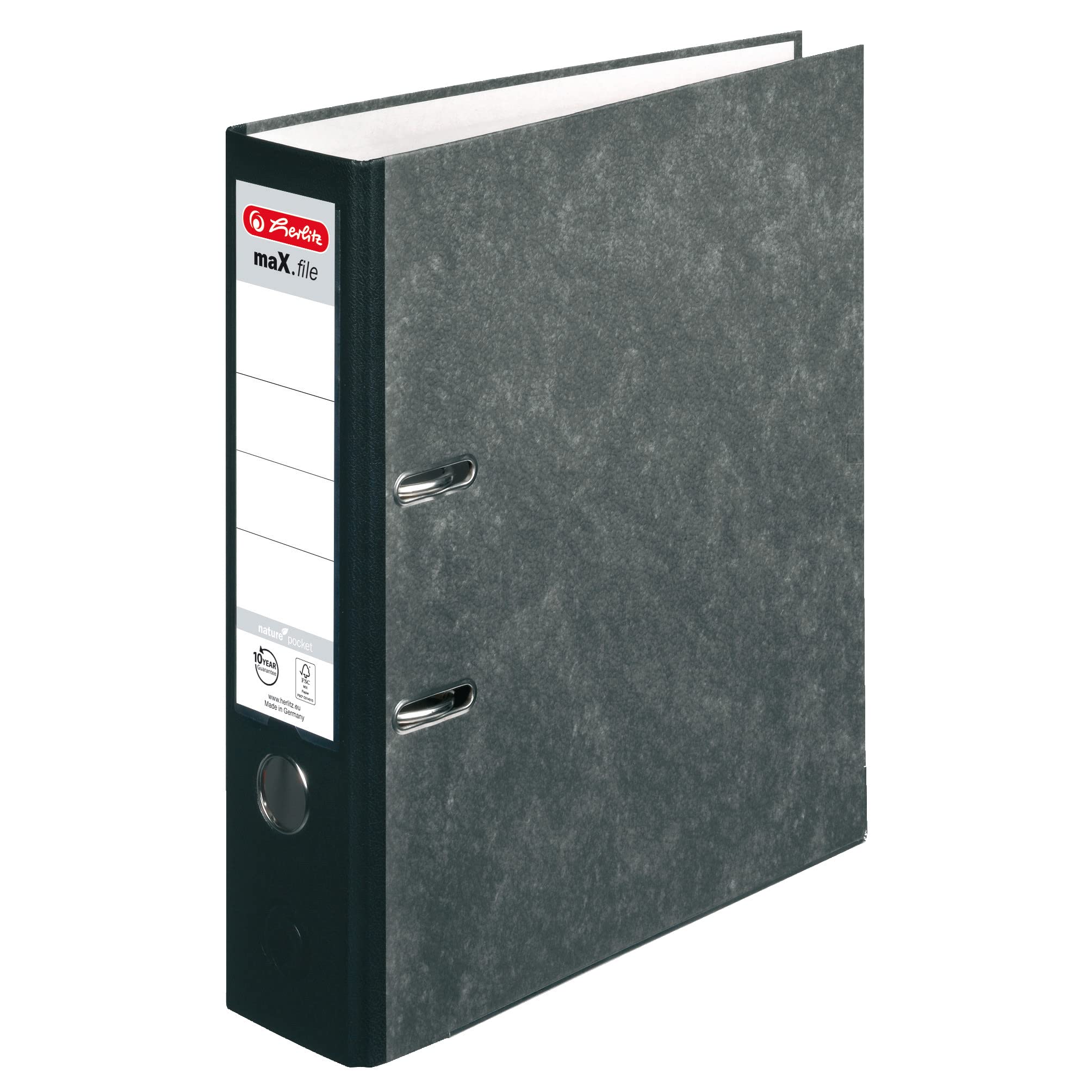 herlitz-ordner-a4-max-file-nature-pocket-8-cm-wolkenmarmor-schwarz-10-st-ck image 1
