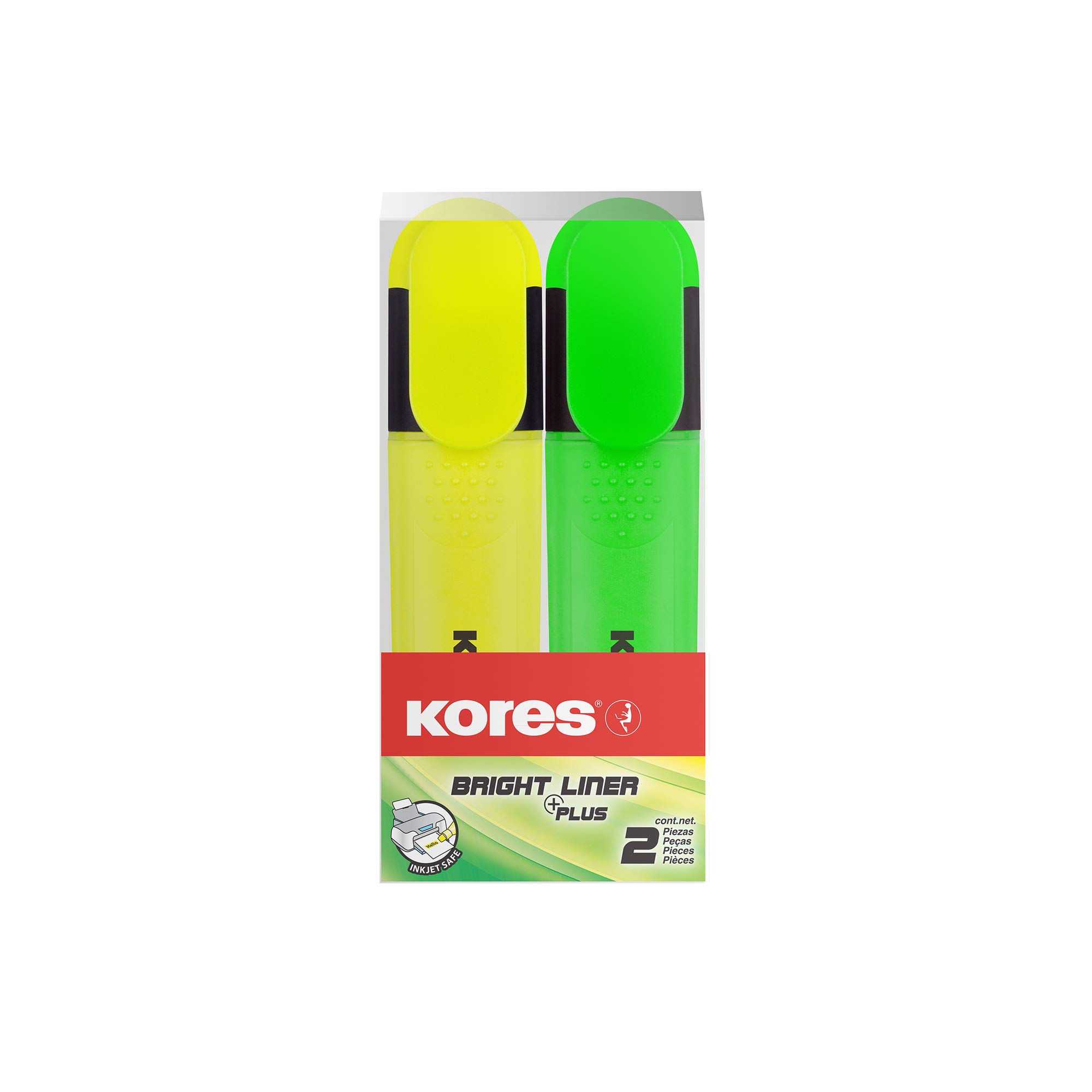 kores-bright-liner-tm36121-textmarker-2er-set-gelb-gr-n image 1