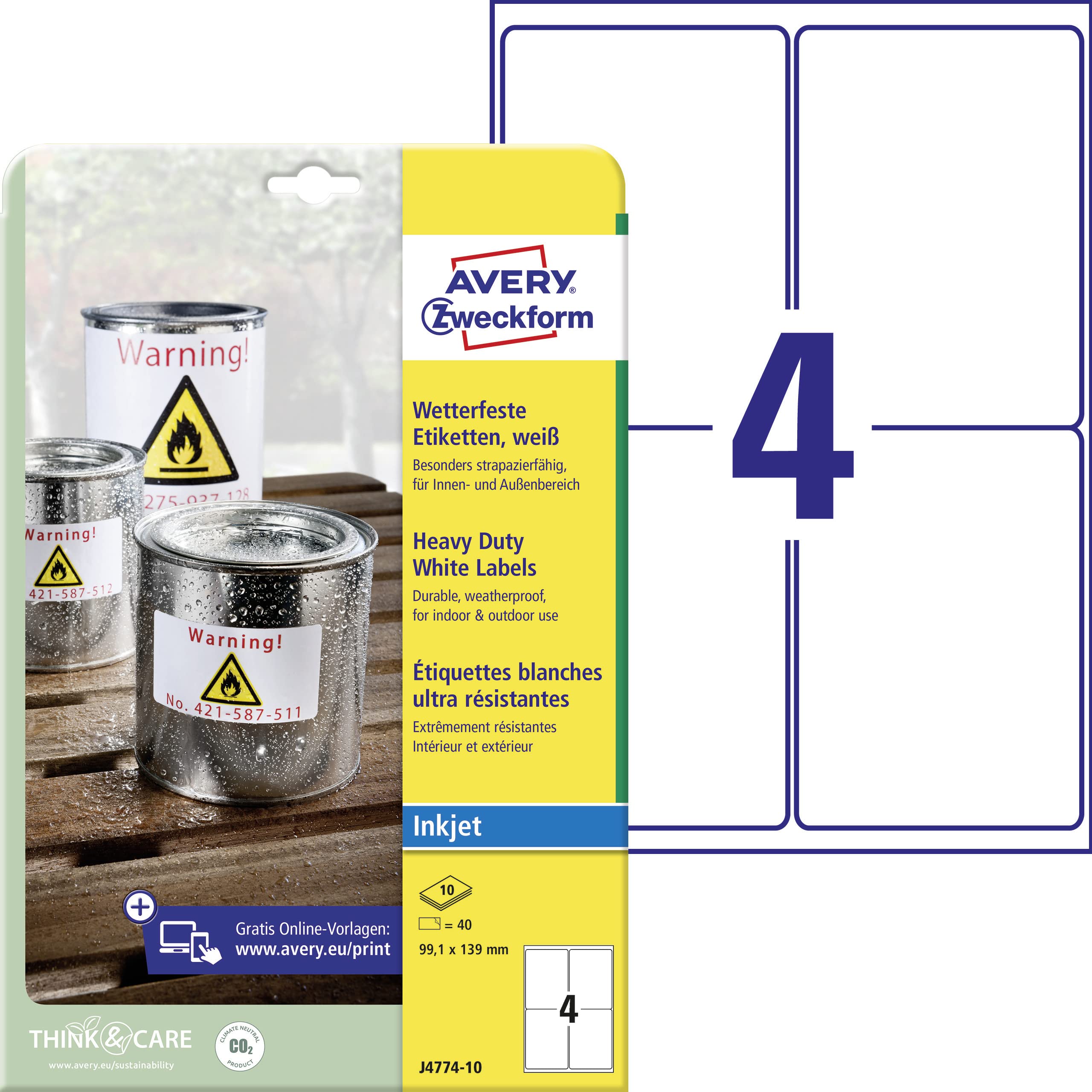 avery-zweckform-wetterfeste-etiketten-139-x-99-1-mm-folienetiketten-wei image 1