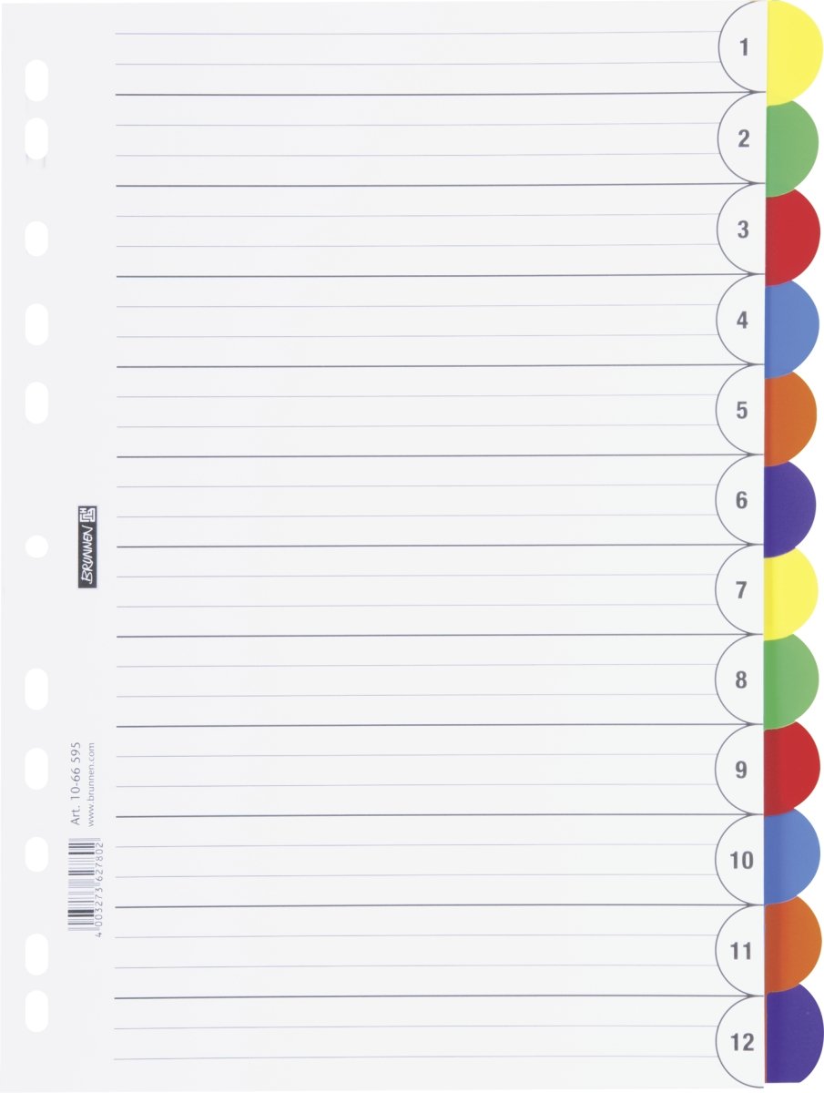 brunnen-1066595-ringbuchregister-a4-12-teilig-aus-pp-in-6-farben image 1