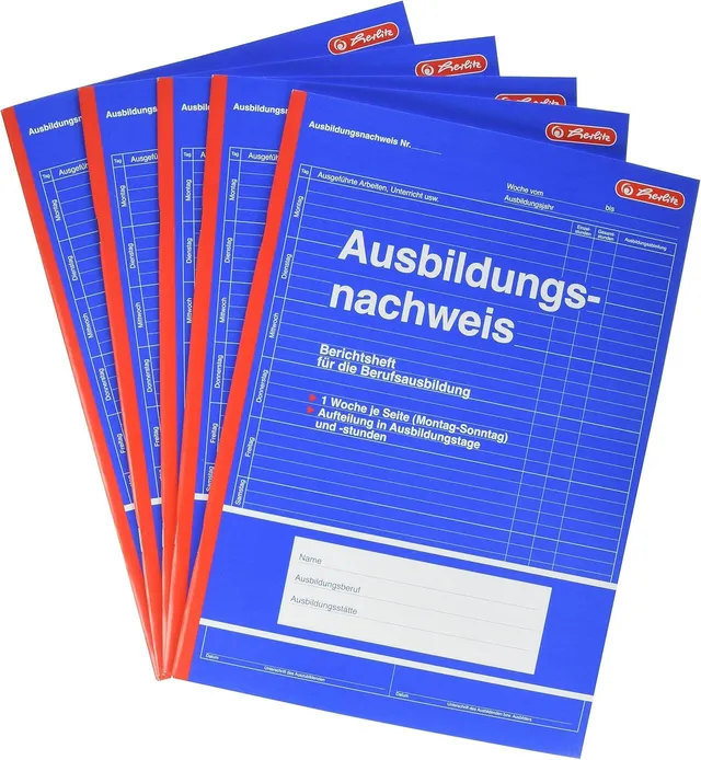 herlitz-840702-berichtsheft-f-r-berufsausbildung-a4-28-blatt-5er-pack image 1