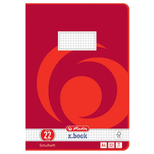herlitz-x-book-schulheft-a4-kariert-lineatur-22-32-blatt-5-st-ck image 1