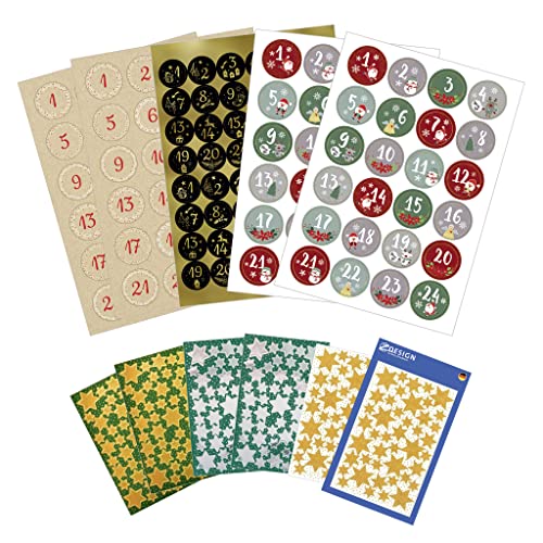 avery-zweckform-51012-adventskalender-zahlen-sticker-1-24-398-aufkleber-sterne image 7