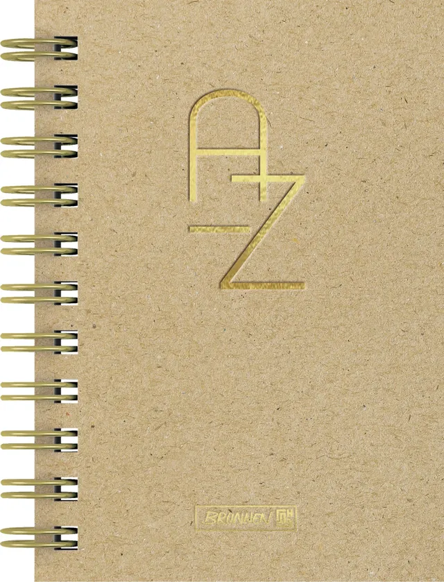 brunnen-adressbuch-wire-spirale-a6-128-seiten-caramel-a-z-register image 1