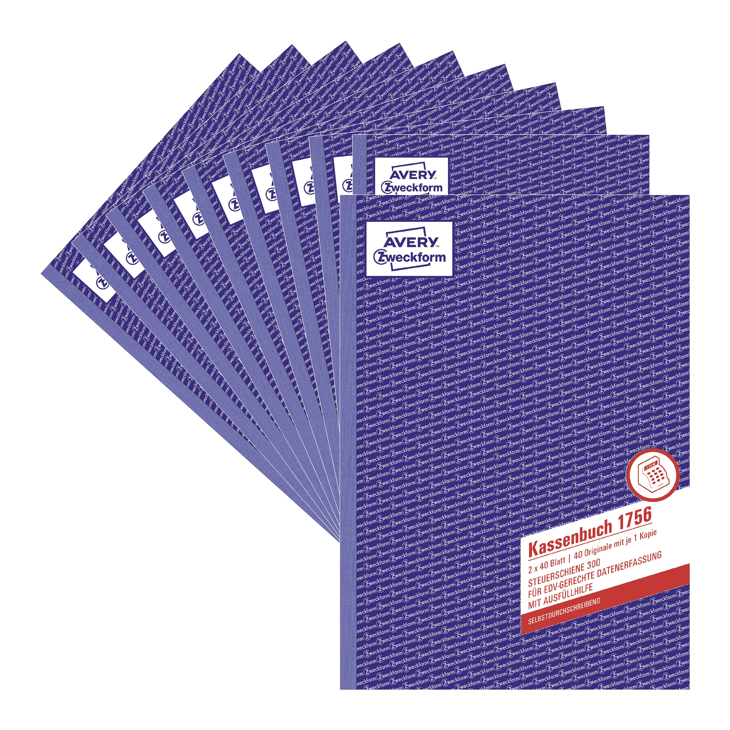 avery-zweckform-1756-10-kassenbuch-a4-nach-steuerschiene-300-2x40-blatt-10er-pac image 1