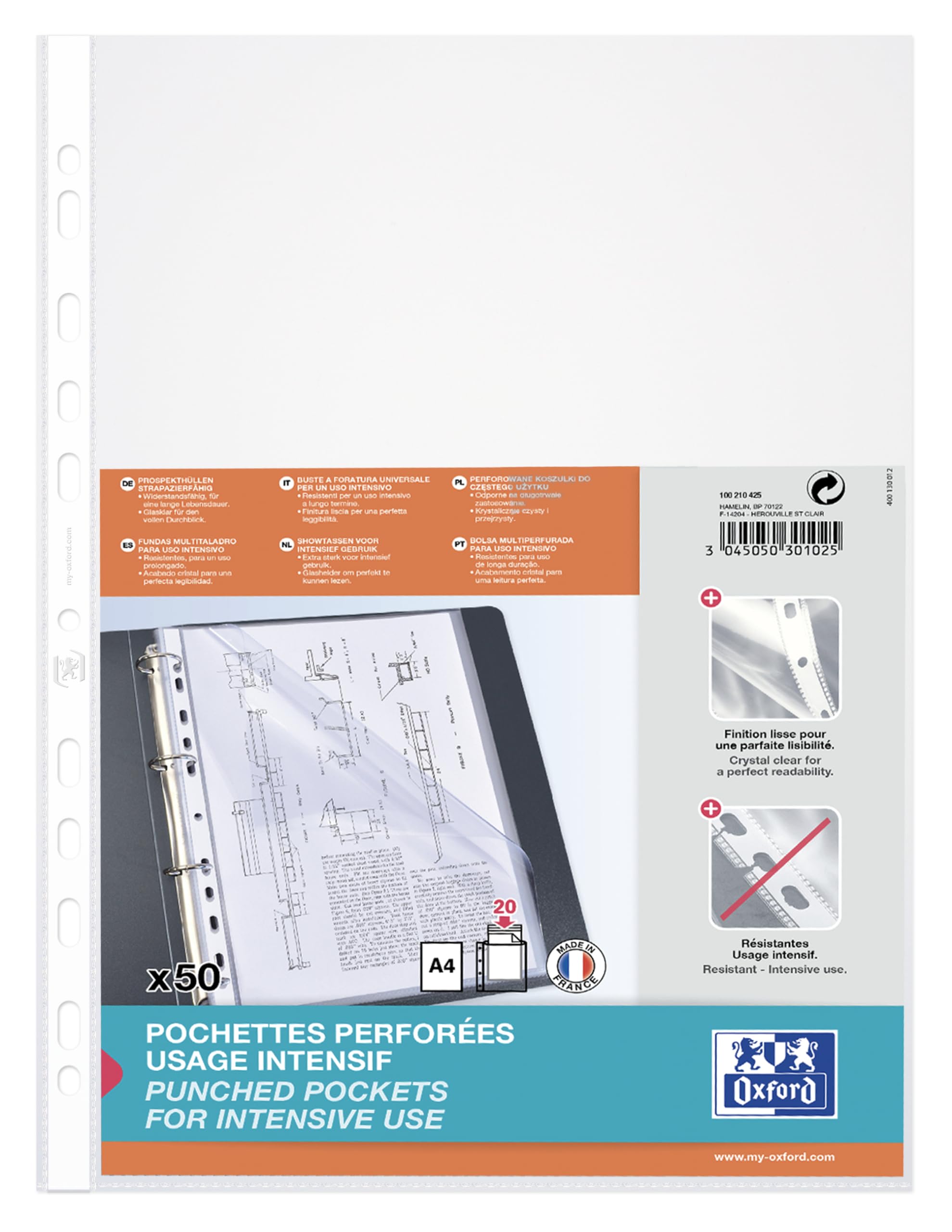 oxford-prospekth-llen-din-a4-premium-extra-stark-0-09-mm-50-st-ck-glasklar image 1