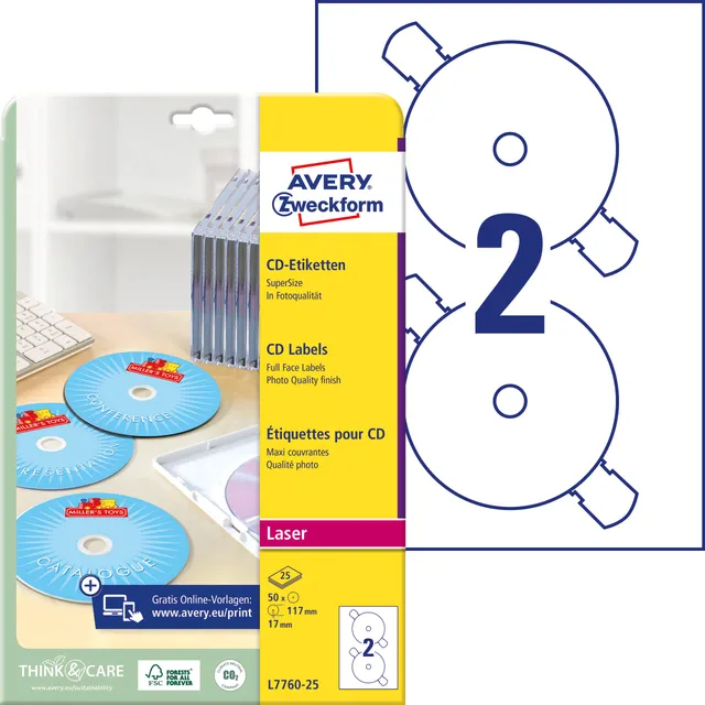 avery-zweckform-l7760-25-cd-etiketten-supersize-117-mm-hochgl-nzend-wei-50-st-ck image 1