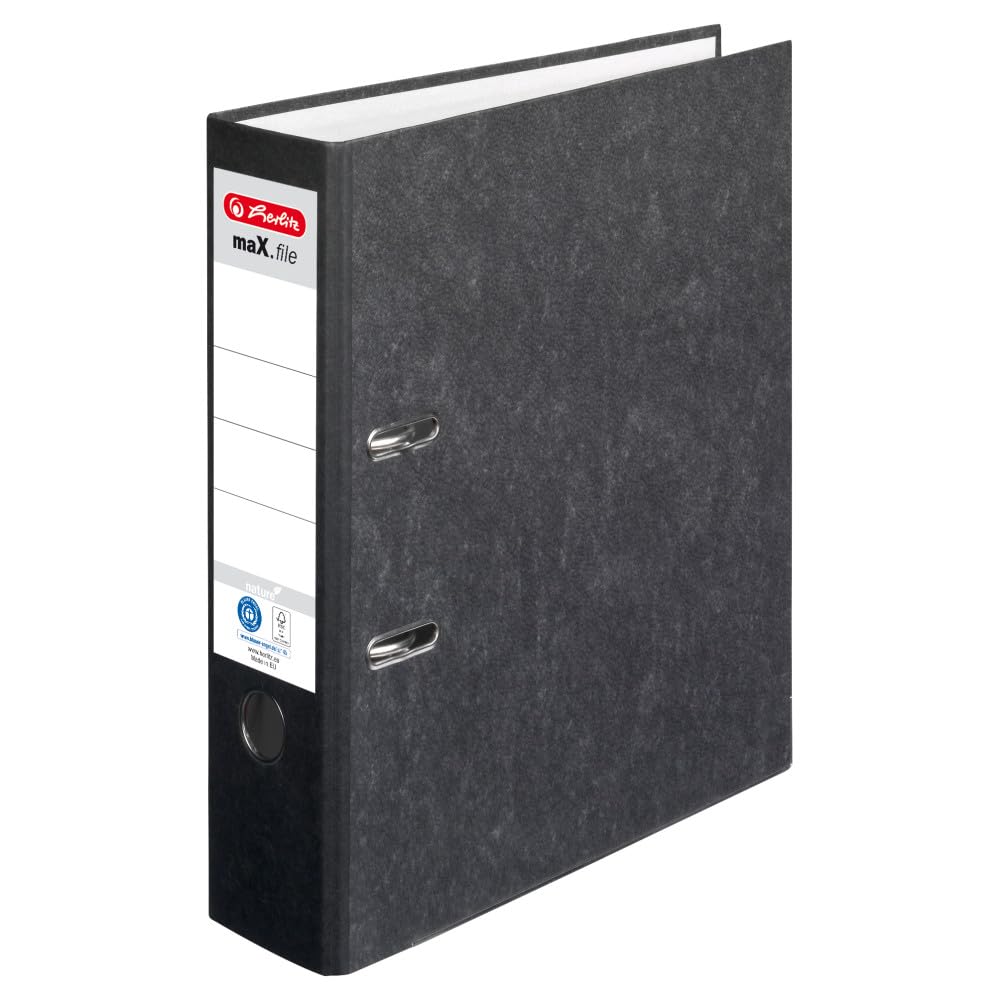 herlitz-ordner-max-file-nature-a4-8-cm-wolkenmarmor-schwarz-20-st-ck image 1