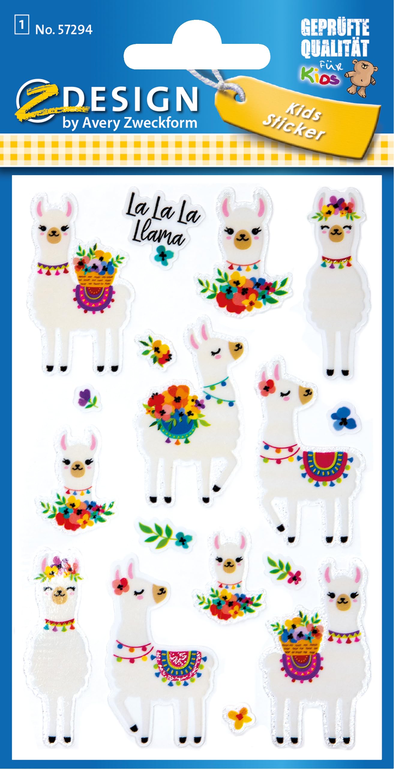 avery-zweckform-z-design-57294-glitter-sticker-lama-16-aufkleber image 1