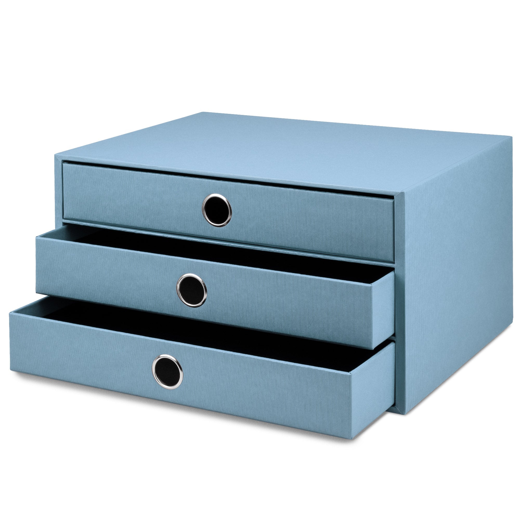 r-ssler-s-o-h-o-schubladenbox-a4-quer-3-f-cher-denim-blau image 2