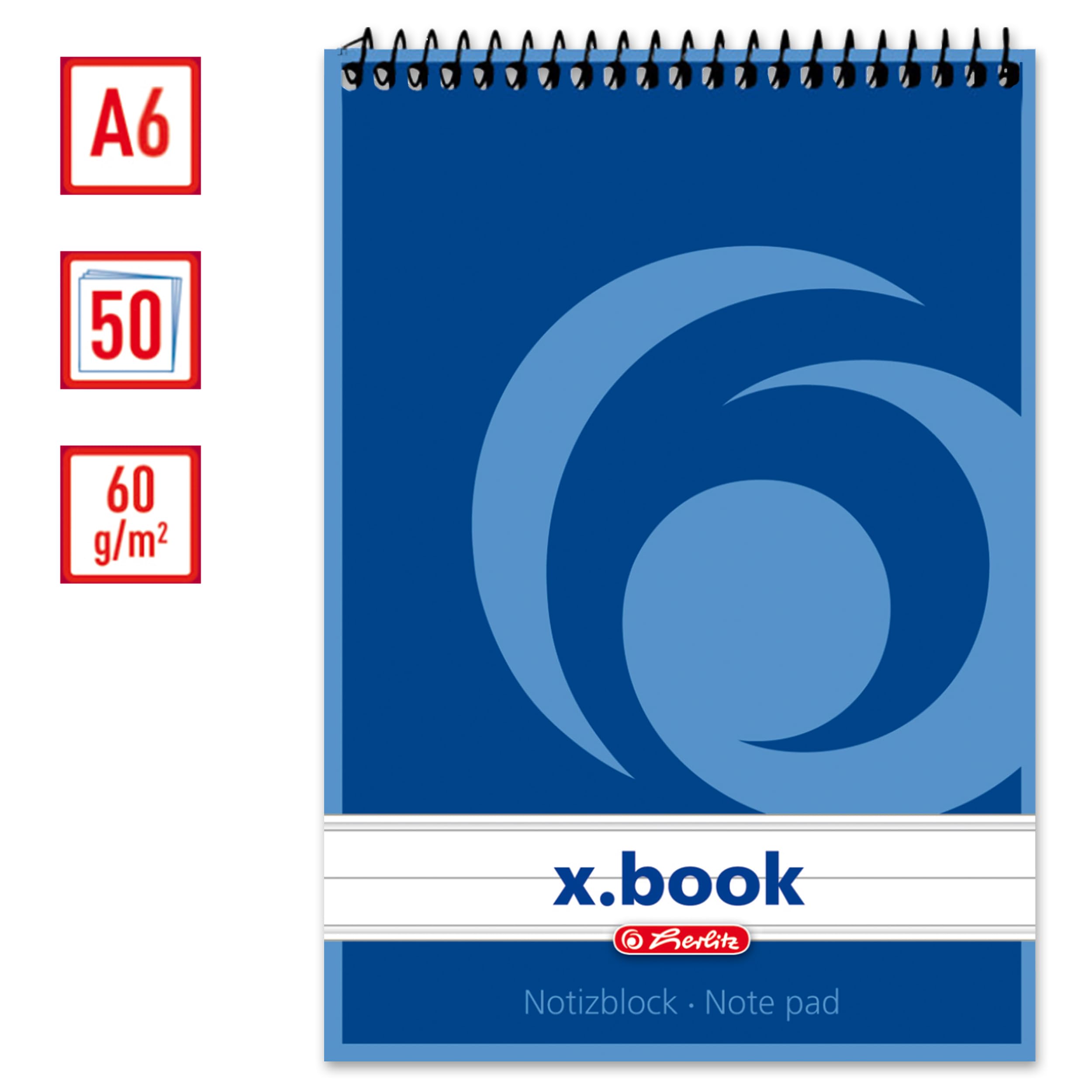herlitz-x-book-spiral-notizblock-a6-liniert-50-blatt-10-st-ck image 2