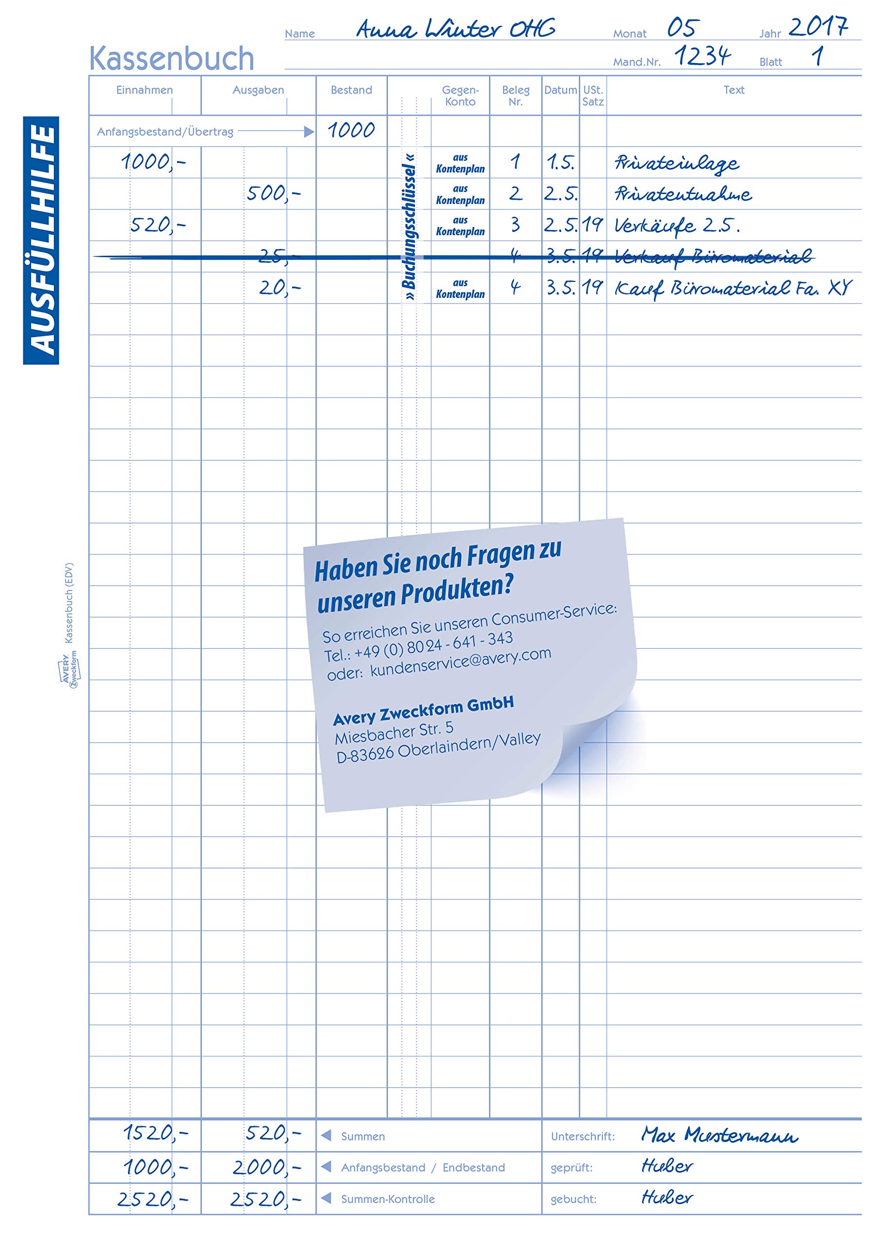 avery-zweckform-1226-recycling-kassenbuch-a4-100-blatt-nach-steuerschiene-300 image 3