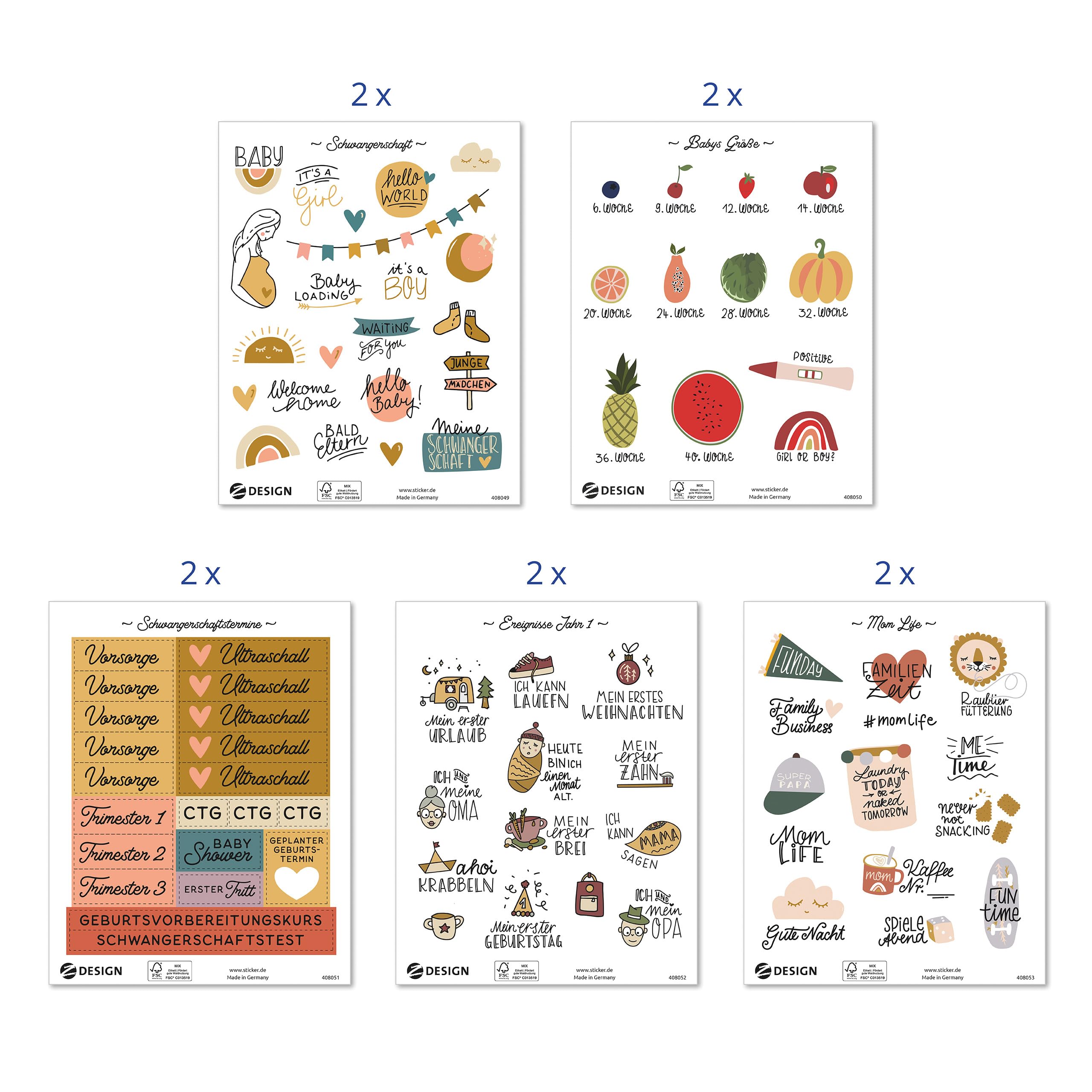 avery-zweckform-51025-sticker-set-schwangerschaft-baby-156-st-ck image 2