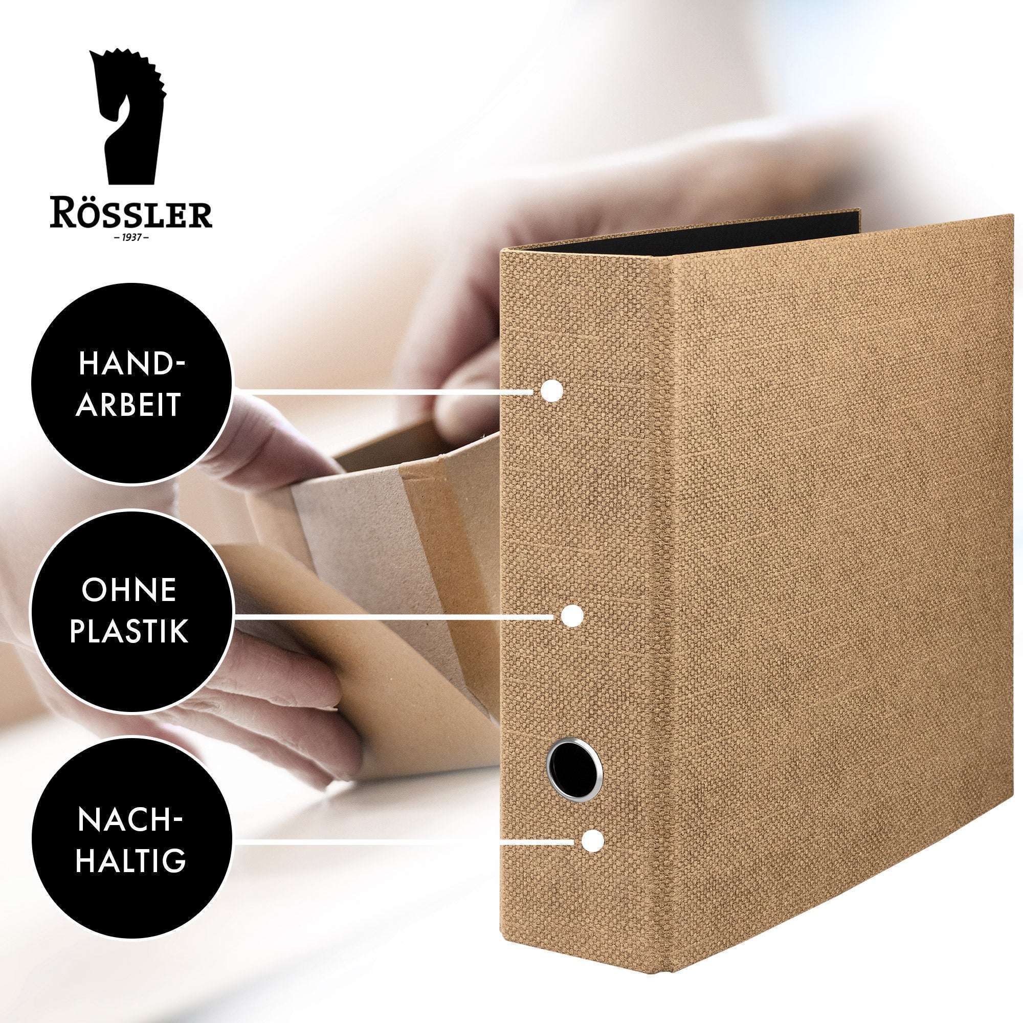 r-ssler-s-o-h-o-ordner-breit-a4-8-5-cm-sisal-optik-haselnuss-braun image 7
