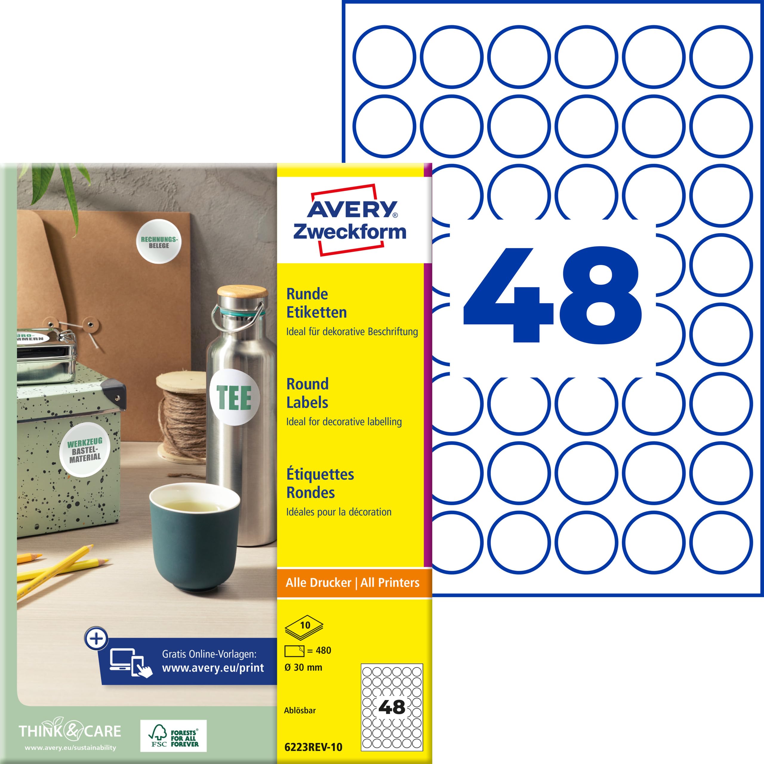 avery-zweckform-6223rev-10-runde-etiketten-30mm-wei-10-blatt image 1
