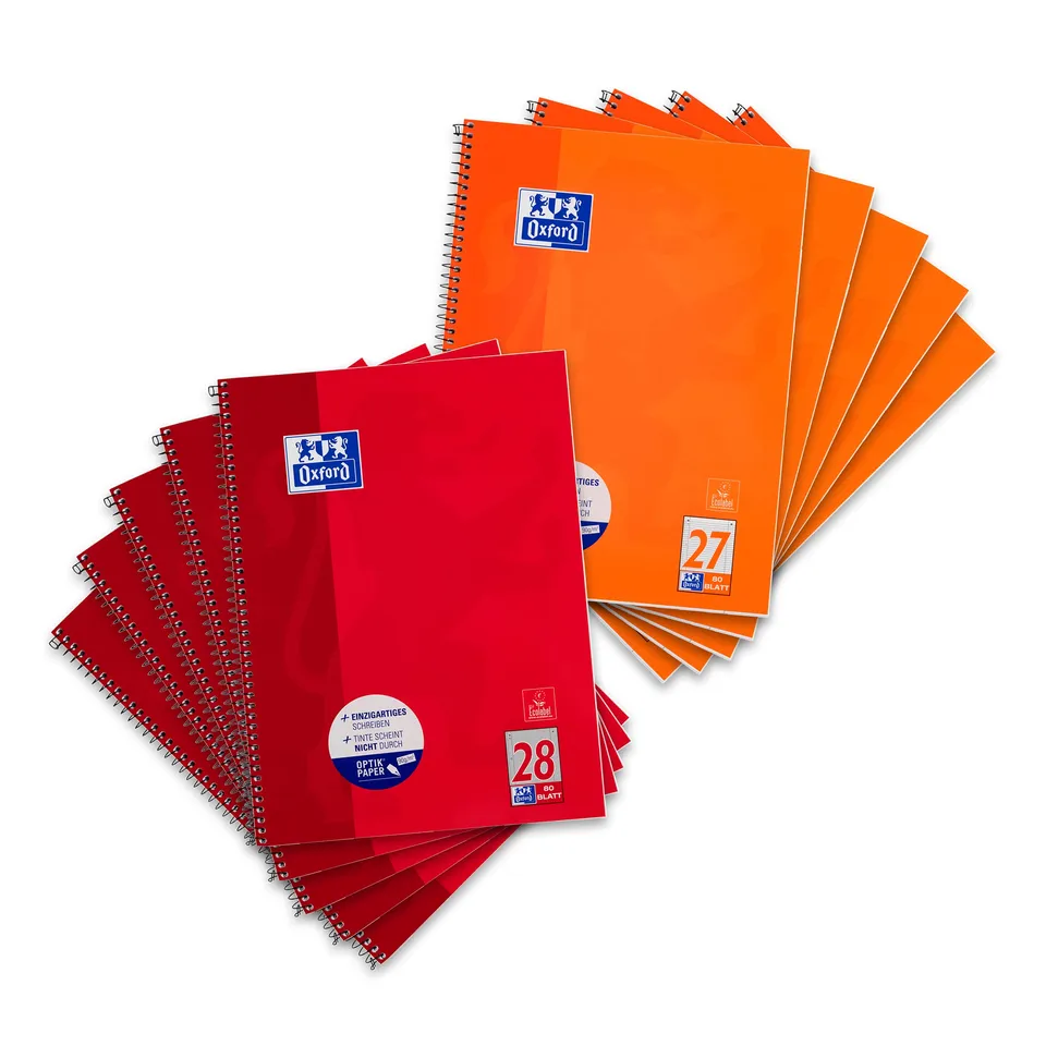 oxford-collegeblock-a4-kariert-liniert-80-blatt-rot-orange-10-st-ck image 1