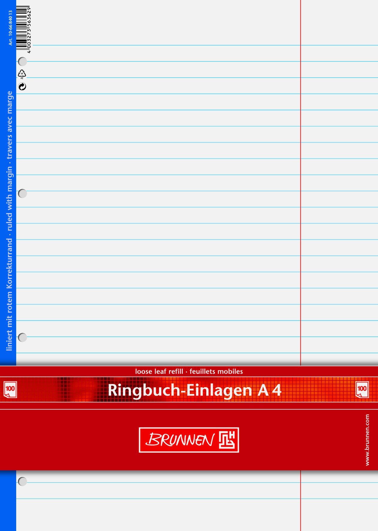 brunnen-ringbucheinlage-a4-liniert-mit-kopfzeile-100-blatt image 2