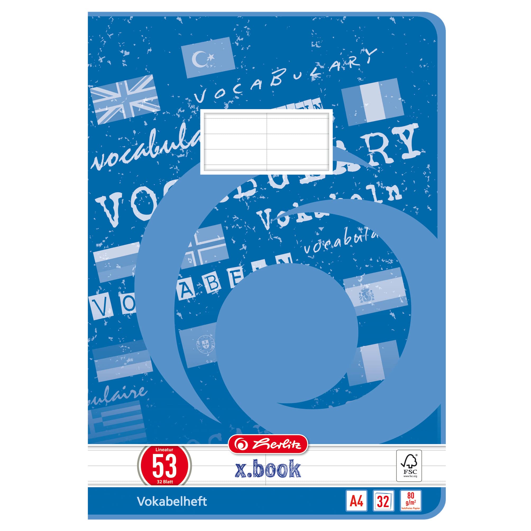 herlitz-x-book-vokabelheft-a4-lineatur-53-32-blatt-5-st-ck image 1