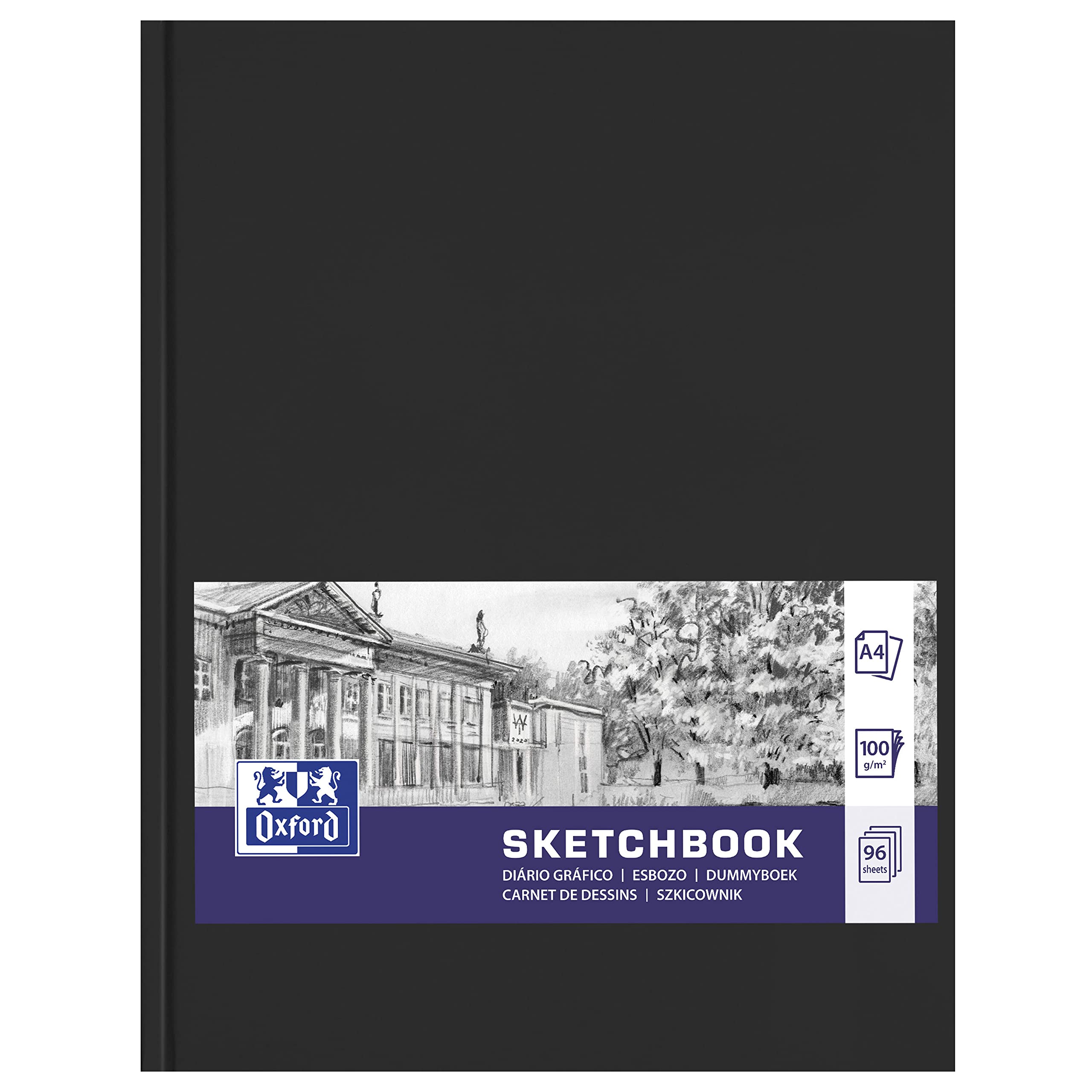 oxford-skizzenbuch-a4-96-blatt-100-g-m-hardcover-schwarz image 1