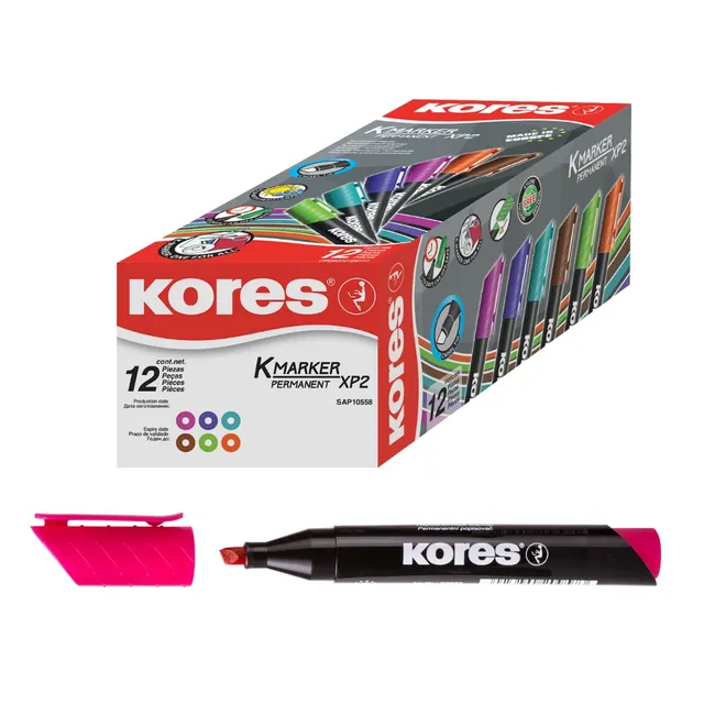 kores-k-marker-xp2-permanentmarker-keilspitze-magenta-12-st-ck image 1