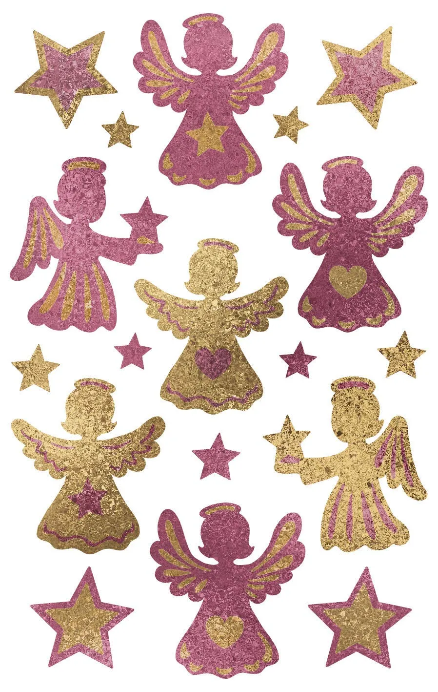 avery-zweckform-z-design-52296-weihnachtsaufkleber-engel-sterne-ros-gold-1-bogen image 1