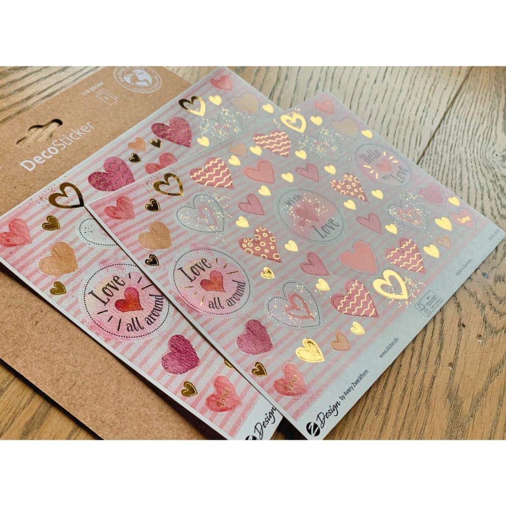 avery-zweckform-z-design-54559-dekosticker-herzen-love-112-aufkleber-mit-goldeff image 5