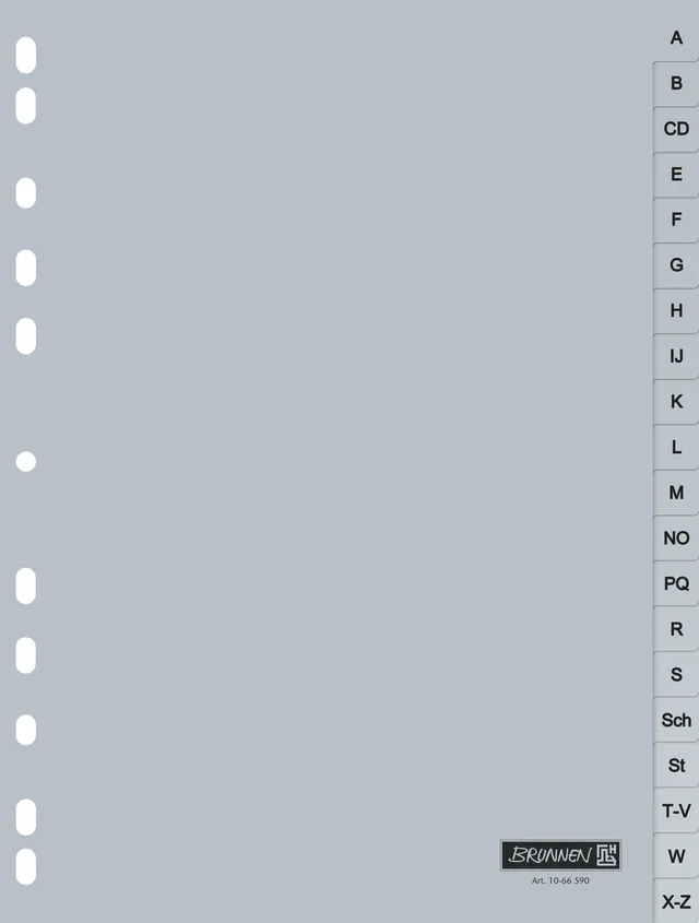 brunnen-ordnerregister-a-z-a4-kunststoff-grau-20-tabs image 1