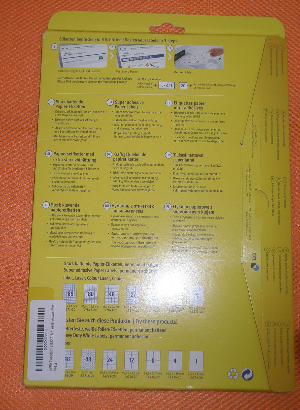 Top für kleine Beschriftungen