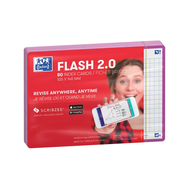 oxford-flash-2-0-karteikarten-a6-kariert-lila-80-blatt image 1