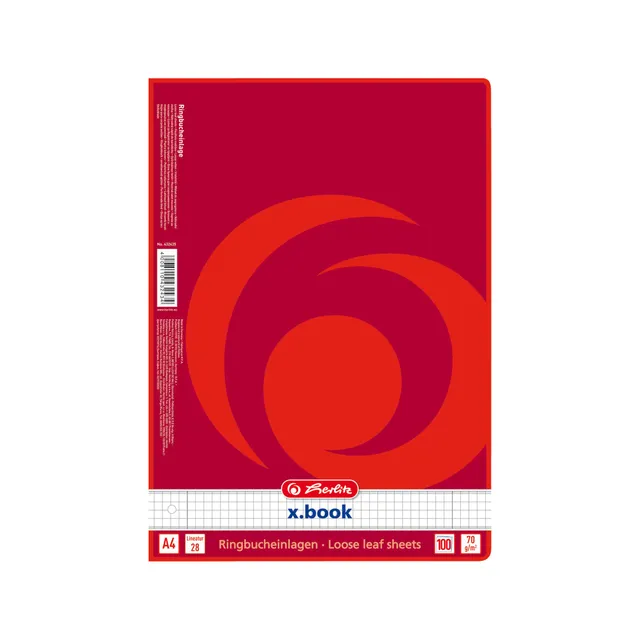 herlitz-432435-ringbucheinlage-a4-100-blatt-lineatur-28-kariert-5-packungen image 1
