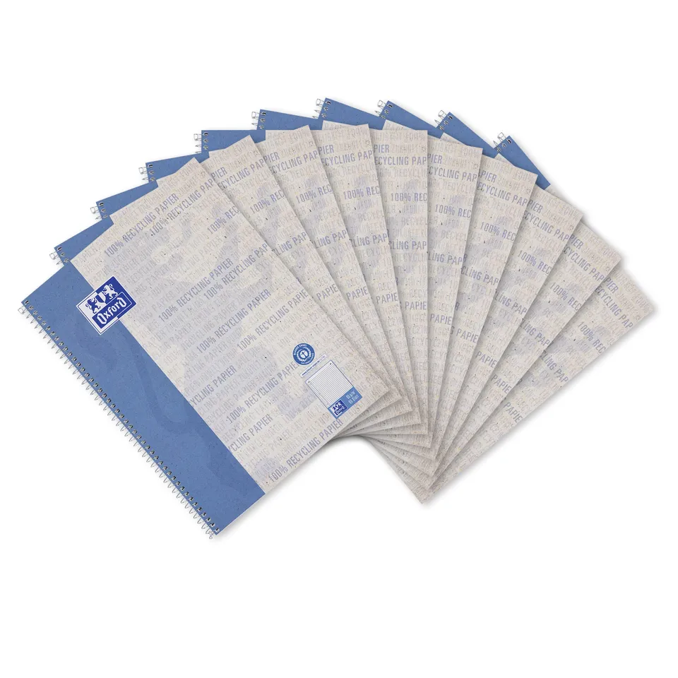 oxford-recycling-collegeblock-a4-liniert-mit-rand-links-80-blatt-10-st-ck image 1