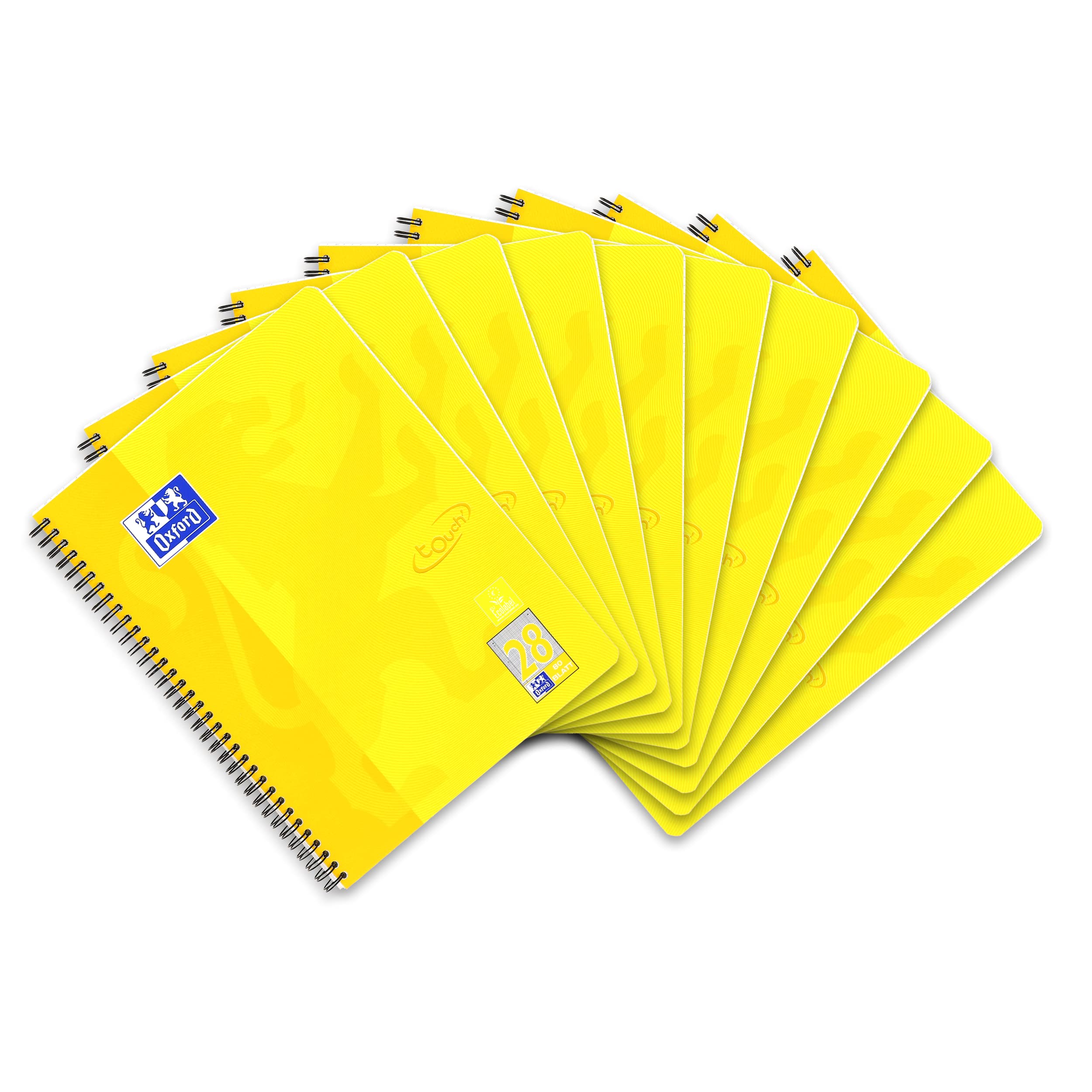 oxford-touch-collegeblock-a4-kariert-doppelrand-lineatur-28-gelb-10-st-ck image 1
