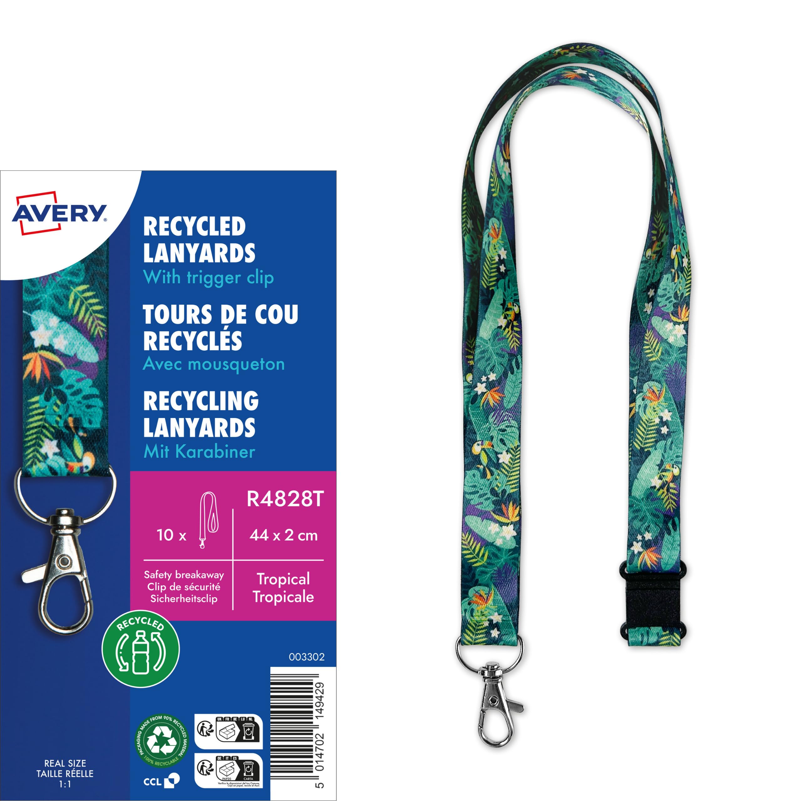 avery-zweckform-r4828t-lanyard-10-st-ck-44x2-cm-tropical-kartenhalter-mit-karabi image 1