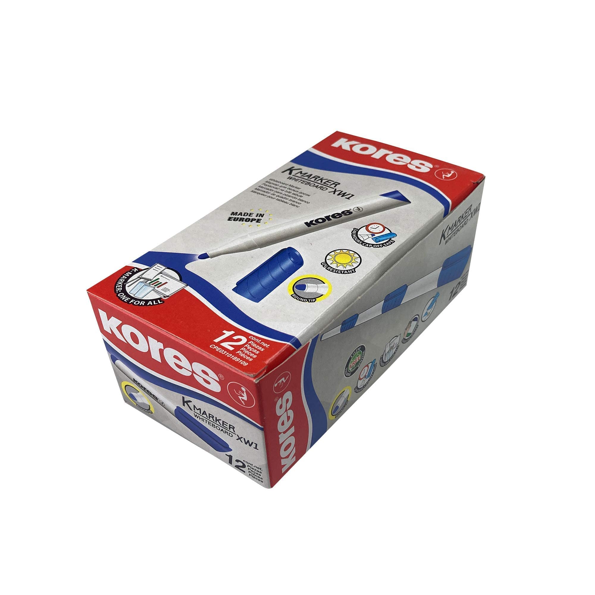 kores-k-marker-xw1-whiteboard-marker-blau-rundspitze-12-st-ck image 2