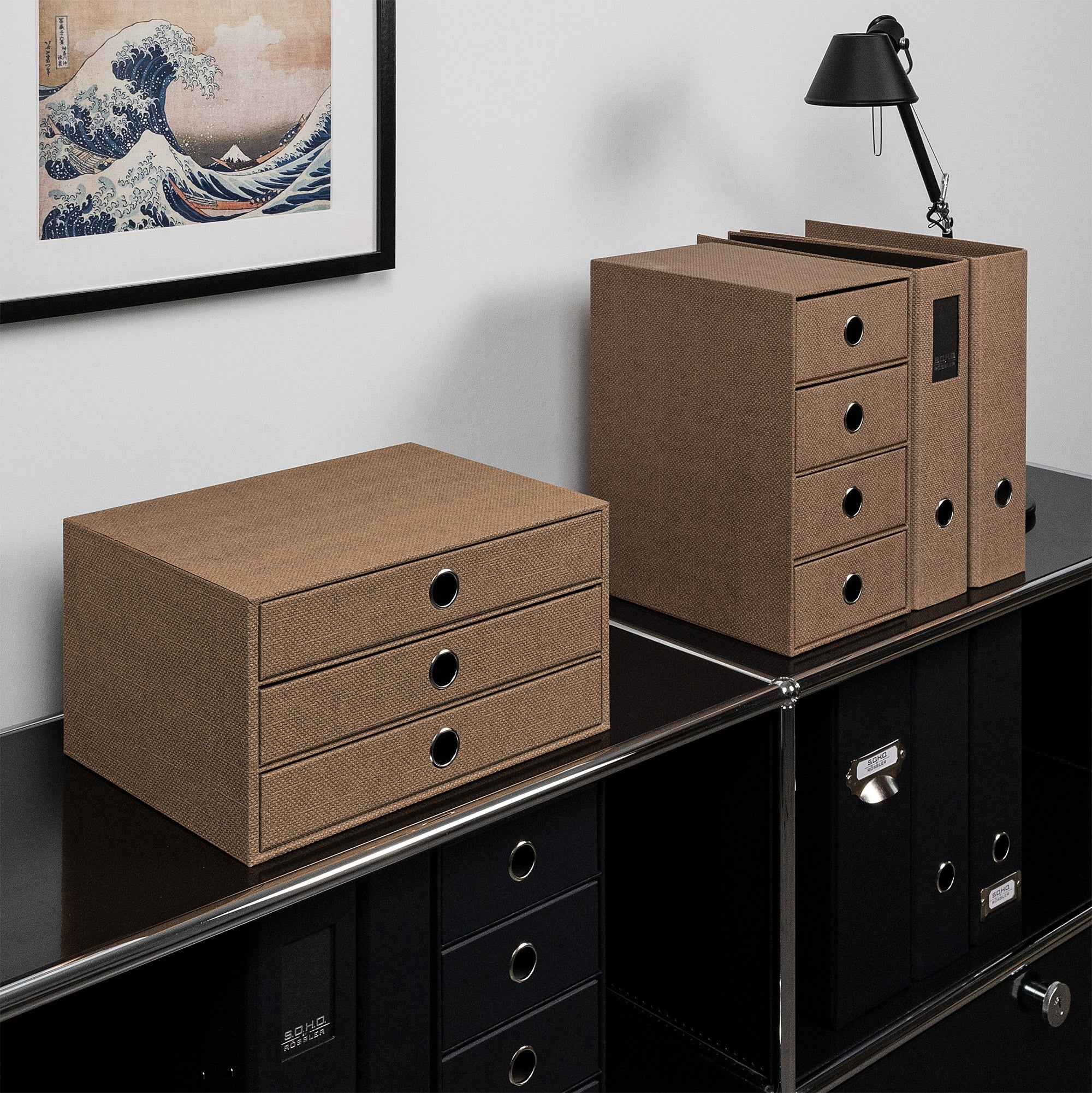 r-ssler-s-o-h-o-schubladenbox-a4-querformat-3-f-cher-haselnuss-braun image 5