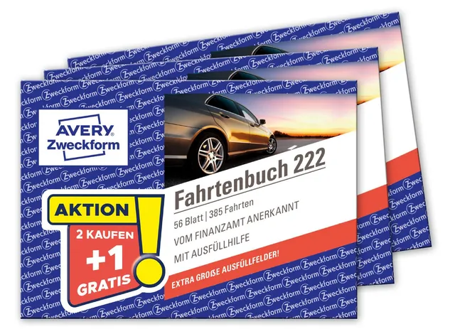 avery-zweckform-222-3p-fahrtenbuch-pkw-softcover-a6-quer-3er-set-385-fahrten image 1