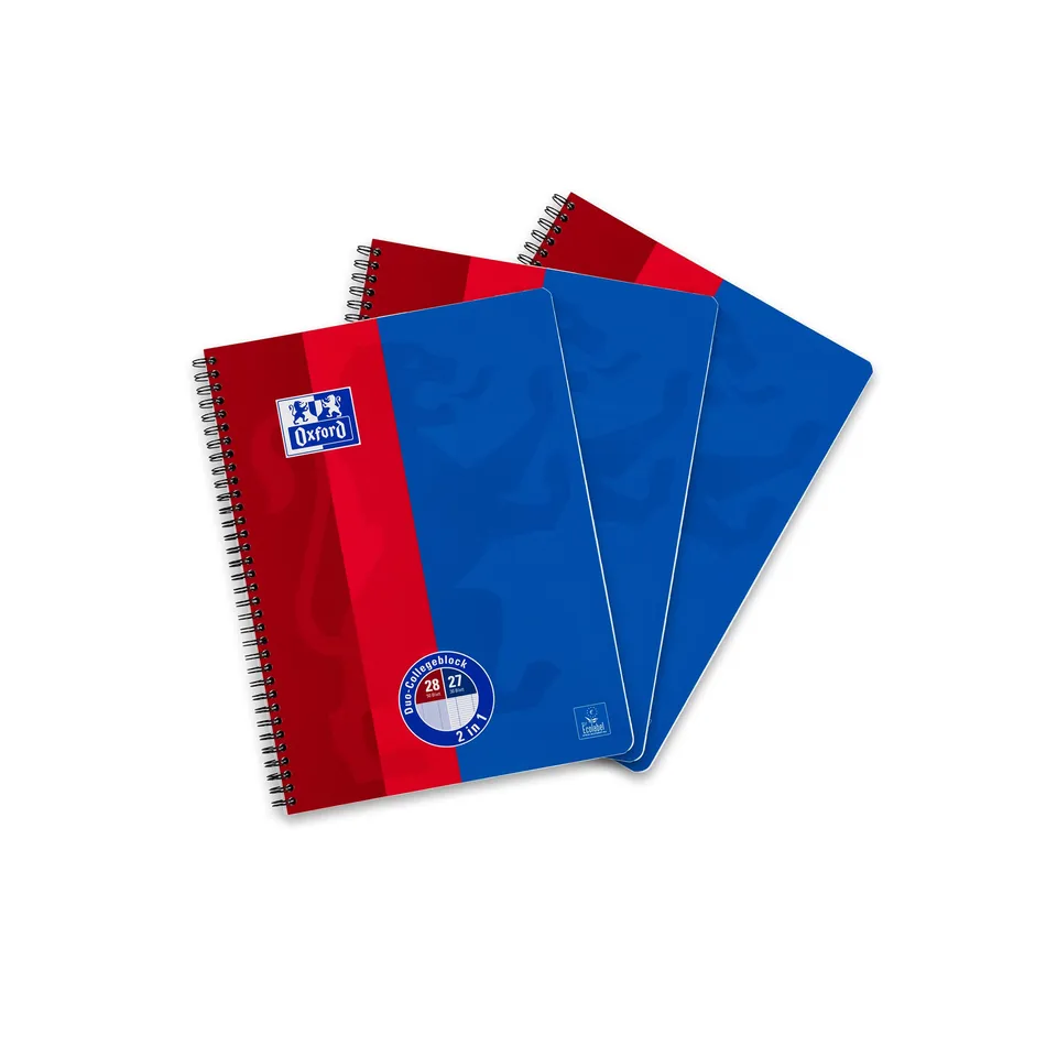 oxford-collegeblock-duo-a4-kariert-liniert-80-blatt-rot-blau-3-st-ck image 1