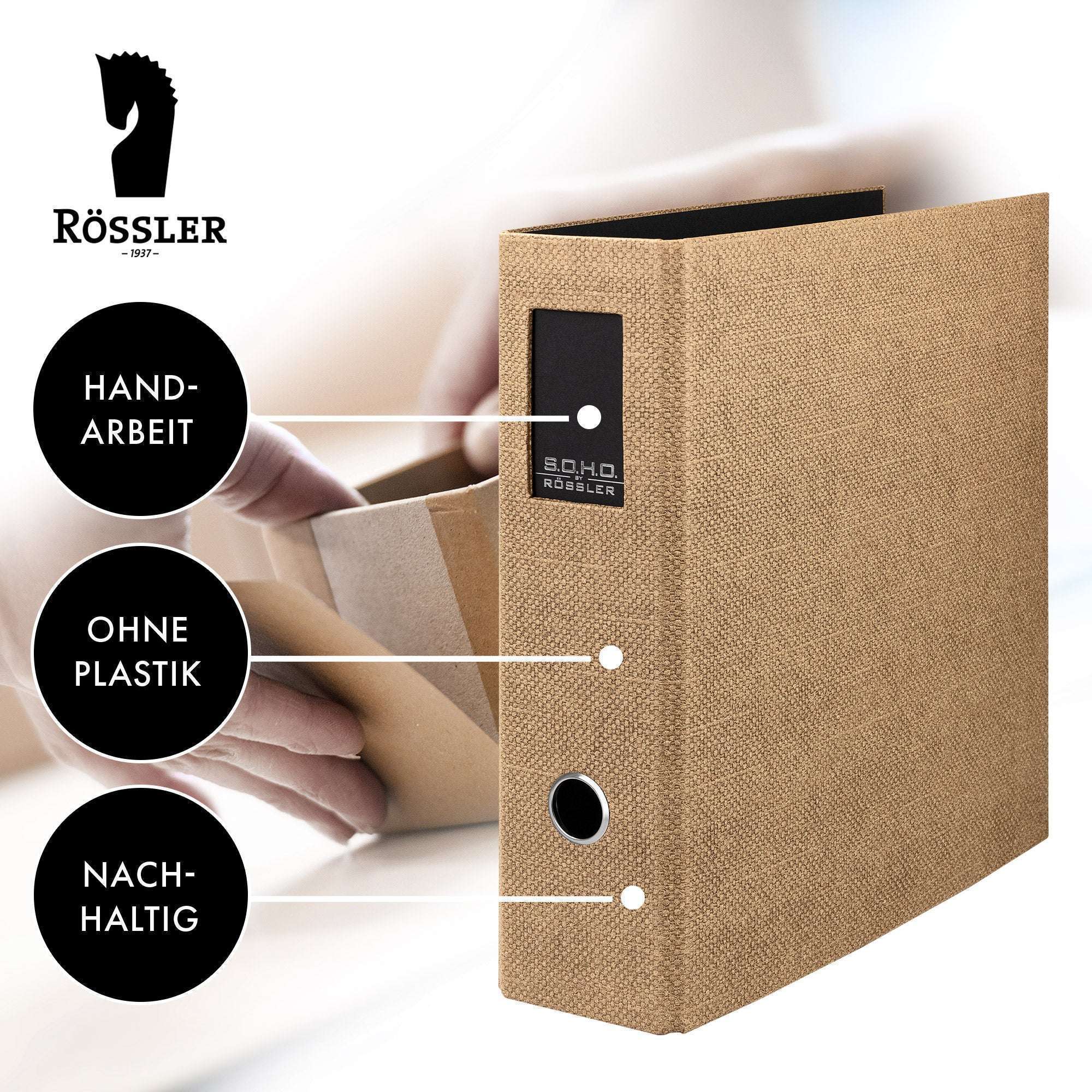r-ssler-s-o-h-o-ordner-breit-a4-8-5-cm-mit-r-ckenschild-haselnuss-braun image 8