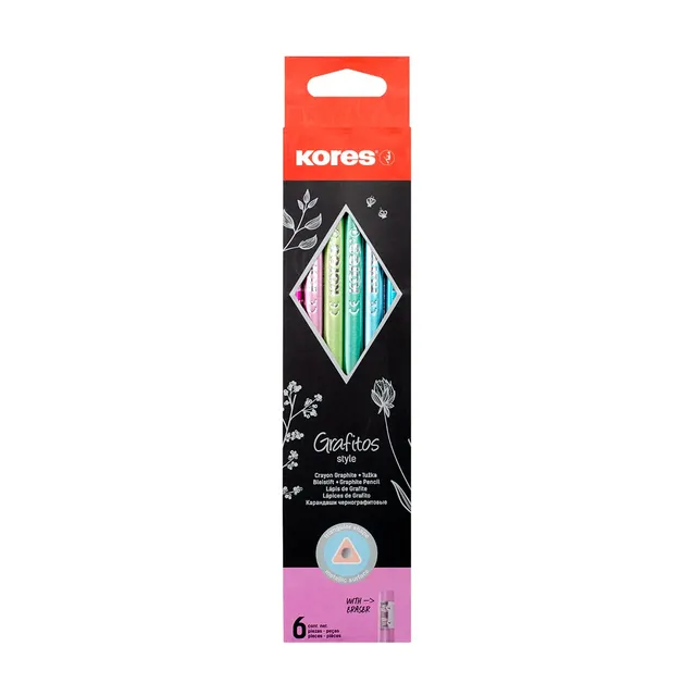 kores-grafitos-style-graphitstifte-hb-6er-pack-metallic image 1