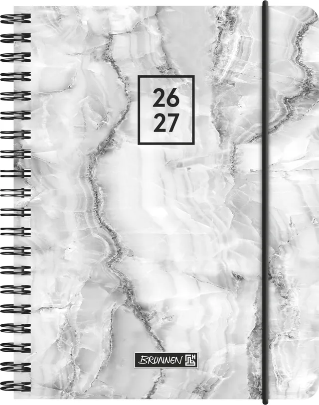 brunnen-sch-lerkalender-2026-2027-grey-marble-a6-kunststoff-2-seiten-1-woche image 1