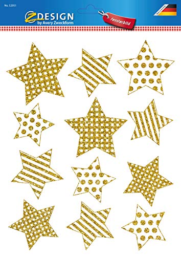 avery-zweckform-z-design-52951-fensterbilder-weihnachten-sterne-gold-12-selbstkl image 8