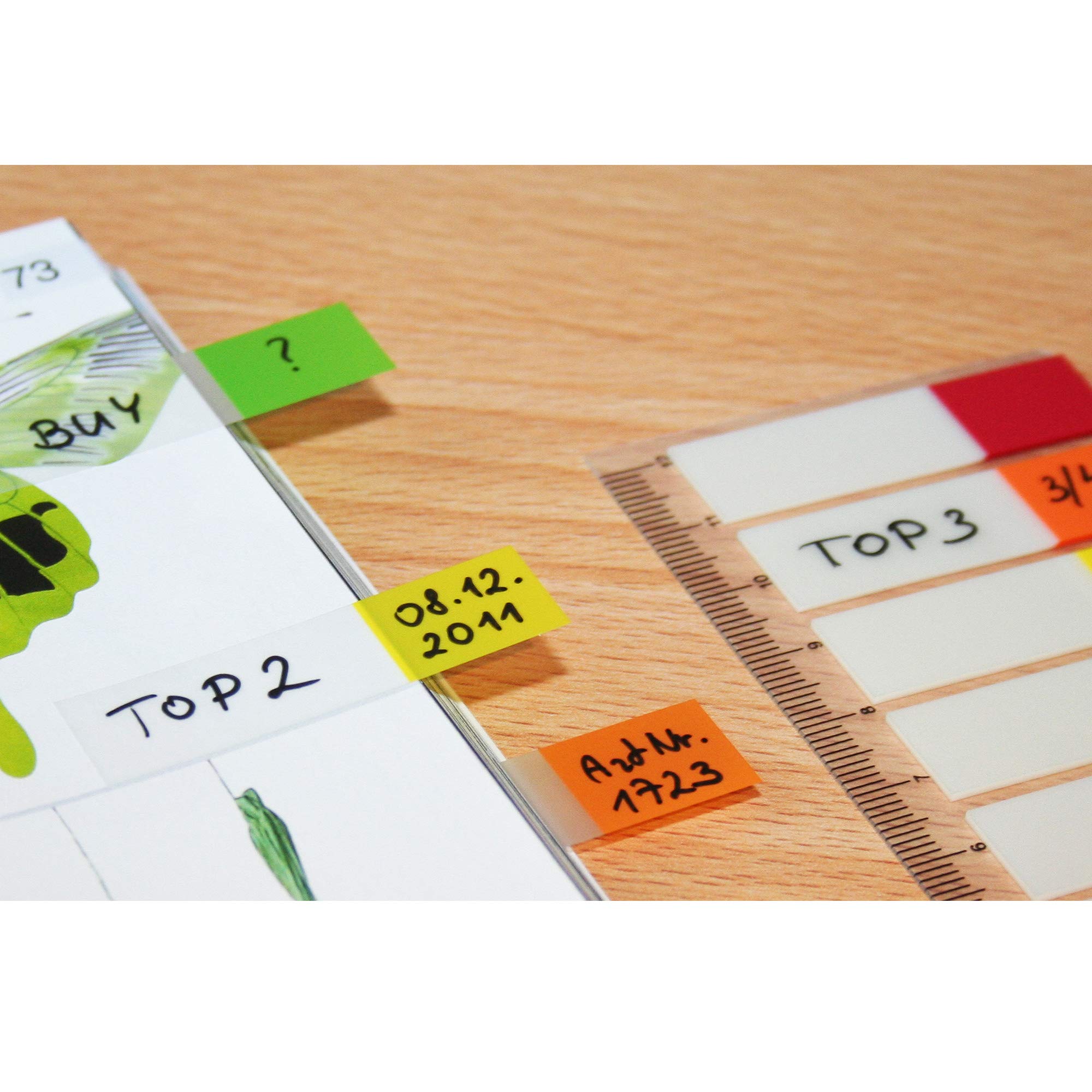 kores-register-indexstreifen-transparent-12x45-mm-8-farben-120-st-ck-auf-lineal image 4