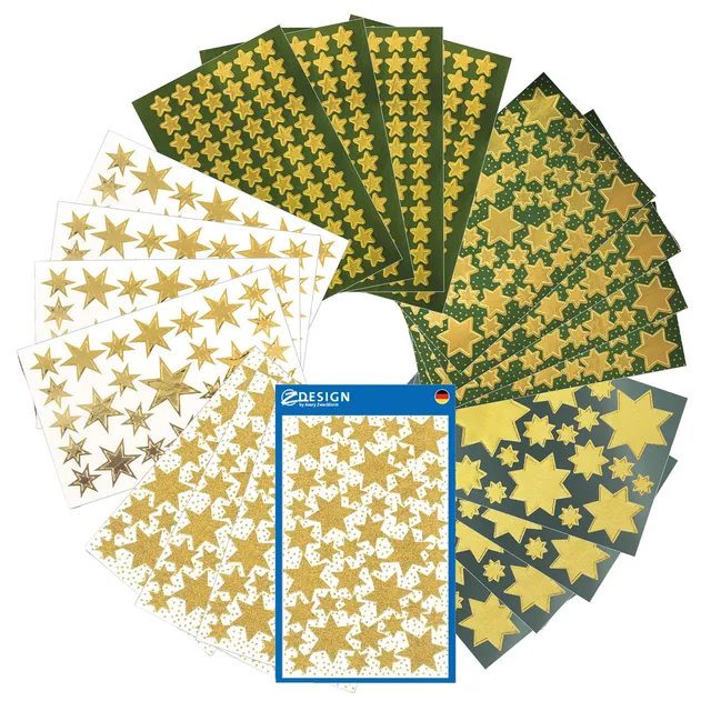 avery-zweckform-z-design-844-weihnachts-sticker-sterne-gold-510-st-ck image 1